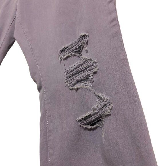 Universal Thread Ripped Distressed Purple Lavender High Rise Skinny Jeans - Picture 7 of 14